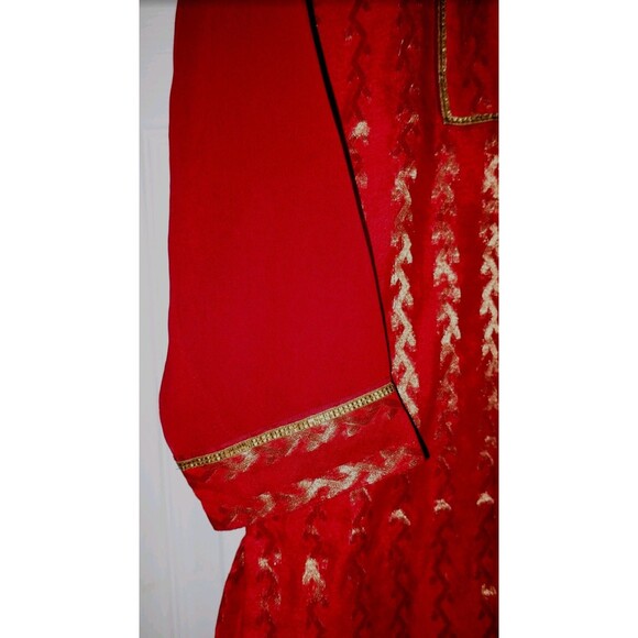 BIBA Festive Holiday Red/Gold Embroidery Boho Tunic Global Sz Small Vibrant - Picture 5 of 9